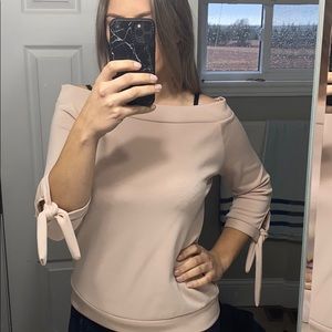 Light Pink Cold Shoulder Top